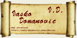 Vasko Domanović vizit kartica